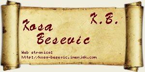 Kosa Bešević vizit kartica